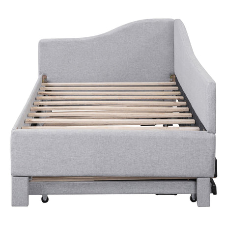 Twin Upholstered L-Shaped Daybed With Pop-Up Trundle - Omega Lifestyles