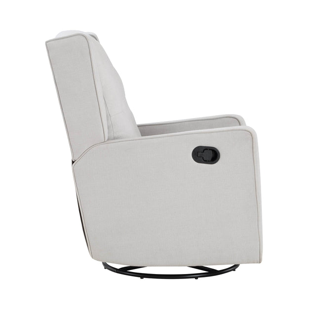 Milah Tufted Gray Polyester Swivel Glider Recliner - Omega Lifestyles