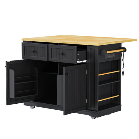 48-Inch Classic Kitchen Island Cart With Bar Stools - Omega Lifestyles