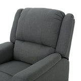 Charcoal Fabric Glider Recliner With Swivel And Manual Recline - Omega Lifestyles