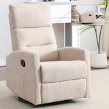 Beige Medium-Firm Rocking Swivel Manual Recliner Chair