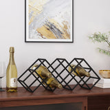 Modern Industrial Iron 7-Bottle Tabletop Wine Rack - Omega Lifestyles