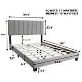 Adjustable Queen Upholstered Bed Frame With Linen Upholstery - Omega Lifestyles