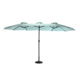 Large 14.8 Ft Rectangular Double-Sided Outdoor Umbrella With Crank
