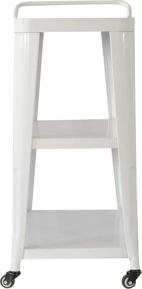 3-Tiered Industrial Metal Kitchen Cart With Swivel Wheels - Omega Lifestyles