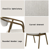Gray Chenille Walnut Padded Side Chair - Omega Lifestyles