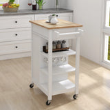 White Multi-Functional Kitchen Island Trolley Cart With Wheels - Omega Lifestyles