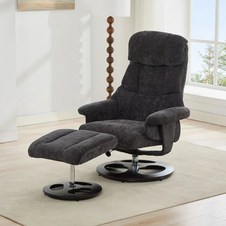 Modern Chenille Recliner Chair With Ottoman And Massage - Omega Lifestyles