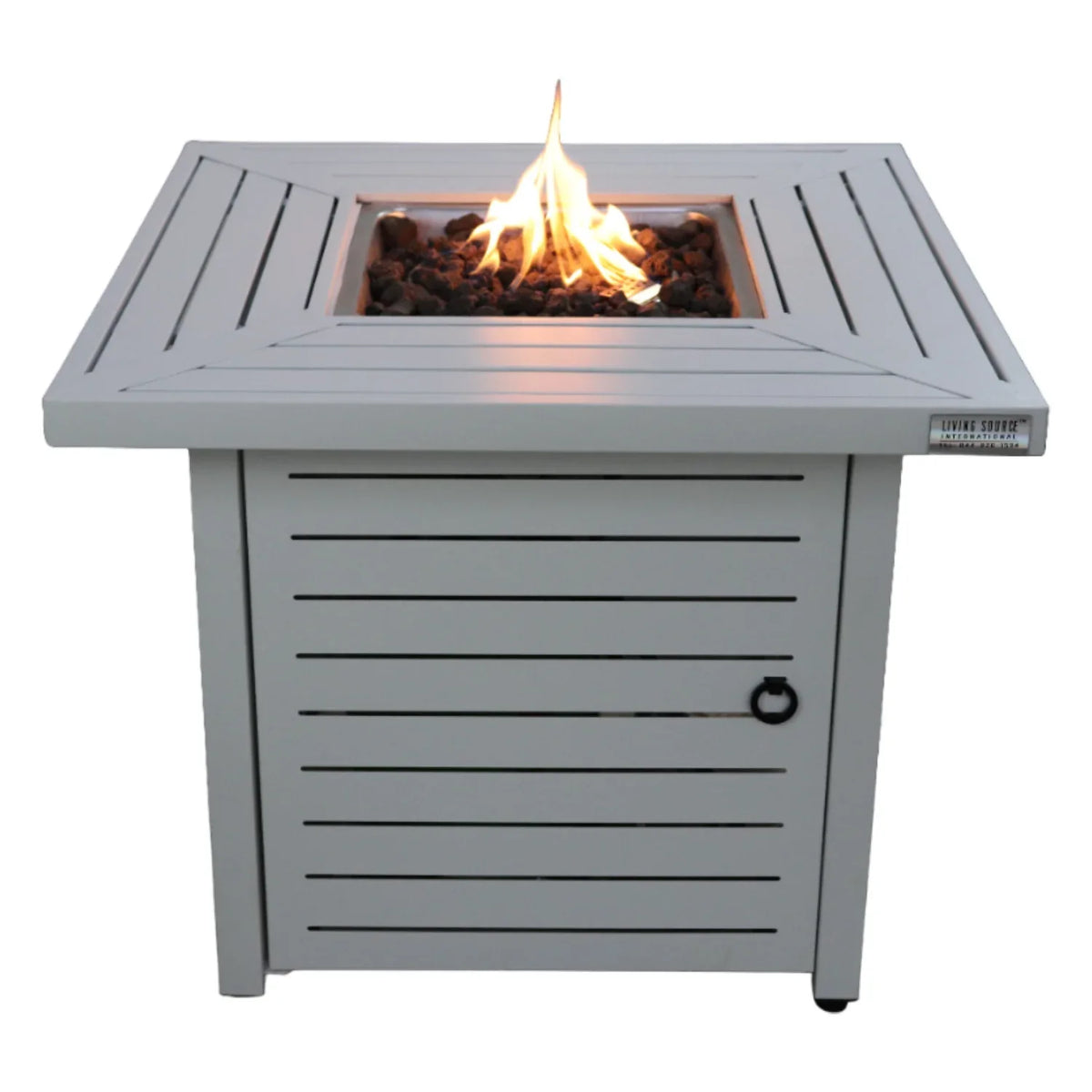 Modern Steel Propane Gas Fire Pit Table With Flame Control - Omega Lifestyles