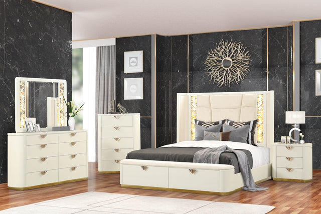Modern Wood Upholstered Bed Frame With Storage Drawers - Omega Lifestyles