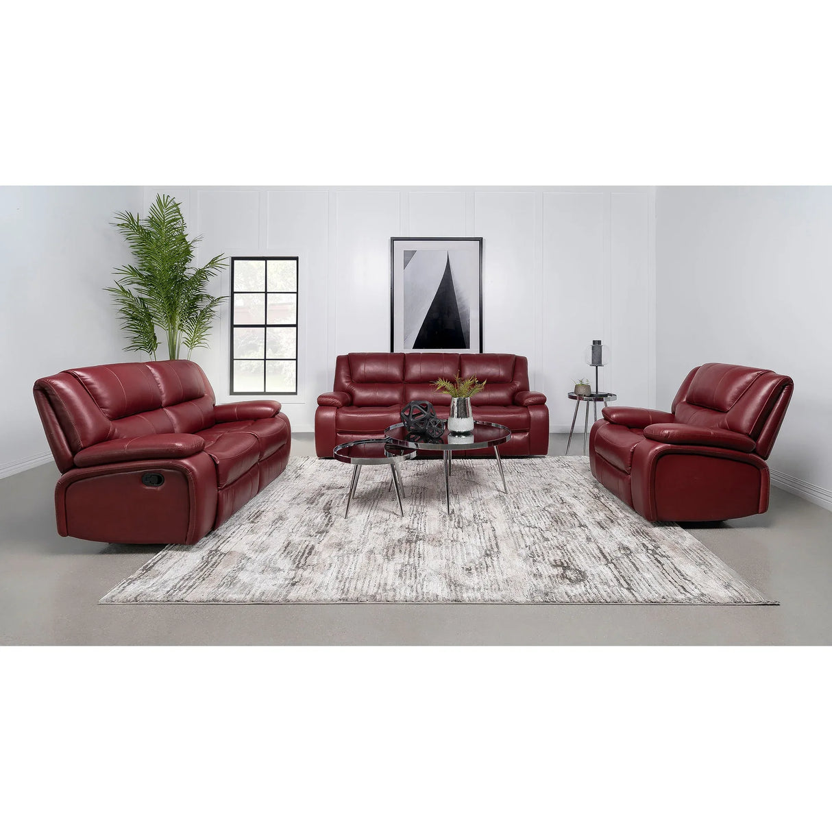 Red Upholstered Extra-Wide Glider Recliner Chair - Omega Lifestyles