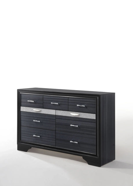 Black Synthetic Wood Modern Storage Dresser - Omega Lifestyles
