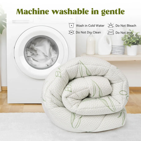 Queen Bamboo Blend Waterproof Plush Mattress Protector - Omega Lifestyles