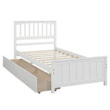 Twin Solid Wood Platform Bed With Trundle And Drawers - Omega Lifestyles