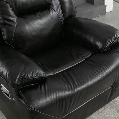 3-Seater Manual Recliner Chair Leather Gel With LED Lights - Omega Lifestyles
