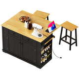 48-Inch Classic Kitchen Island Cart With Bar Stools - Omega Lifestyles