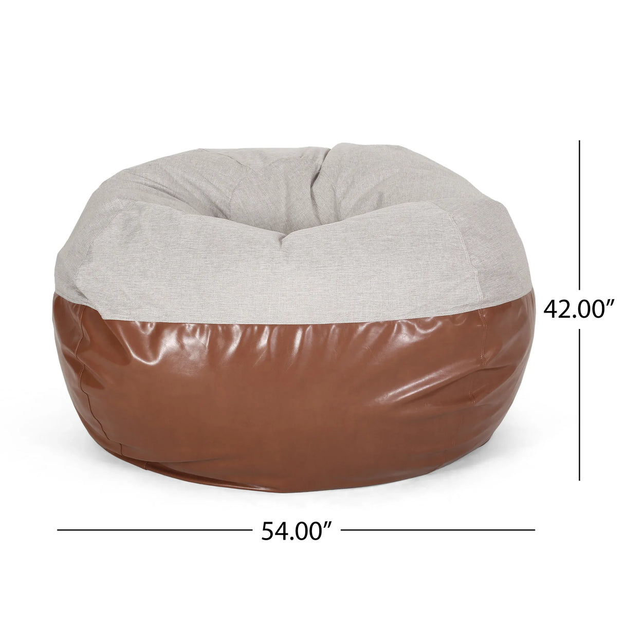 5-Foot Faux Leather Rounded Foam Filled Bean Bag Chair - Omega Lifestyles
