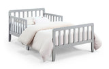 Solid Wood Light Gray Toddler Bed With Safety Rails - Omega Lifestyles