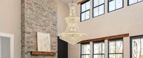 32-Inch French Empire Crystal Chandelier With 27 LED Lights - Omega Lifestyles