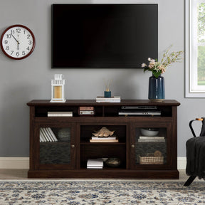 American Traditional Brown MDF TV Stand Console - Omega Lifestyles