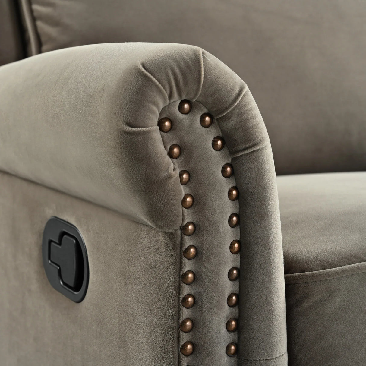 Light Brown Velvet 360° Swivel Adjustable Backrest Recliner - Omega Lifestyles