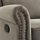 Light Brown Velvet 360° Swivel Adjustable Backrest Recliner - Omega Lifestyles