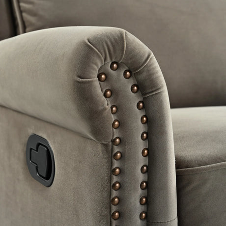 Light Brown Velvet 360° Swivel Adjustable Backrest Recliner - Omega Lifestyles