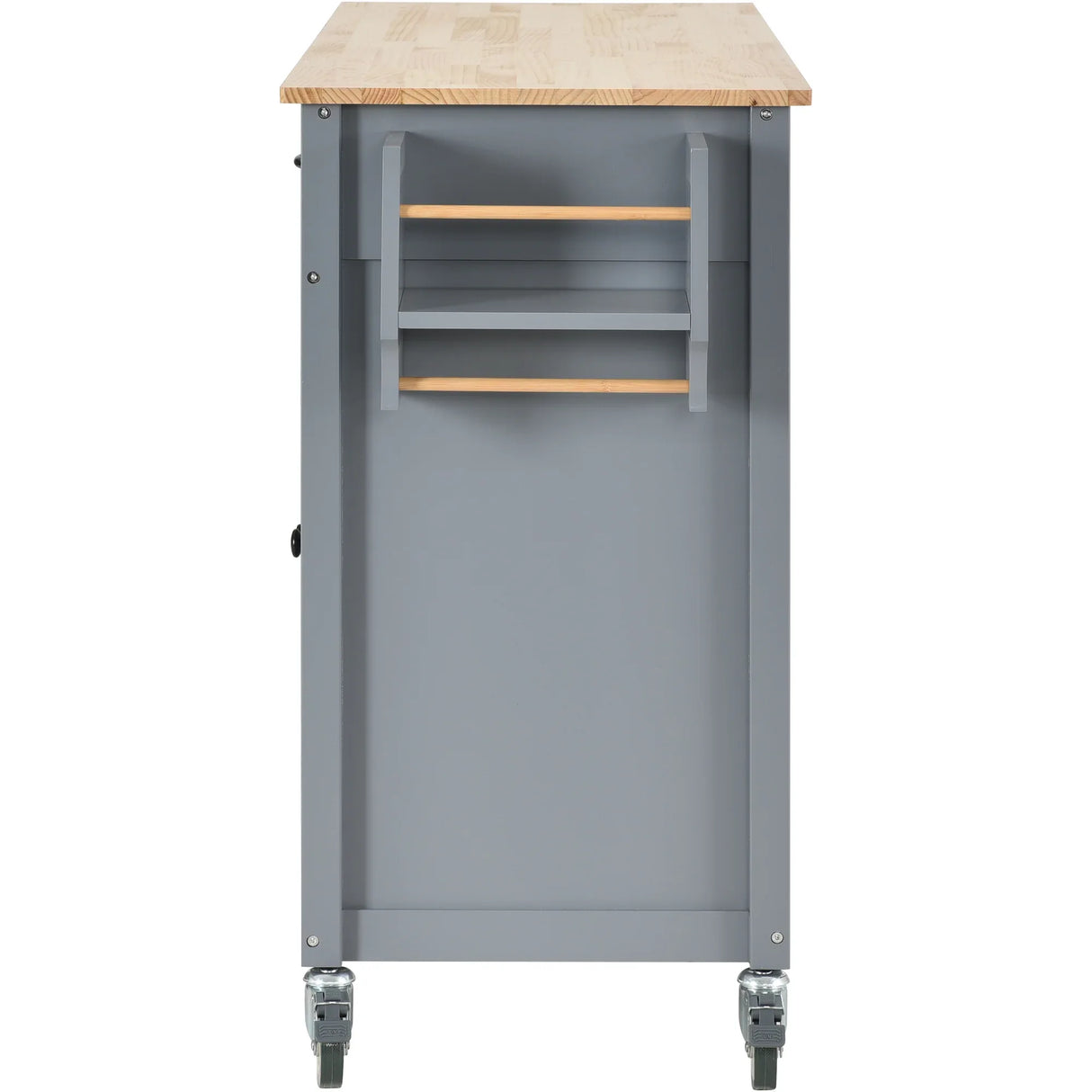 Kitchen Island Cart Solid Wood Top Four Door Cabinet - Omega Lifestyles