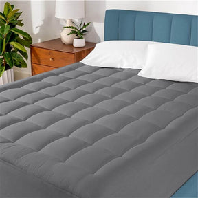 Full Size Plush Cotton Mattress Pad With Elastic Skirt - Omega Lifestyles