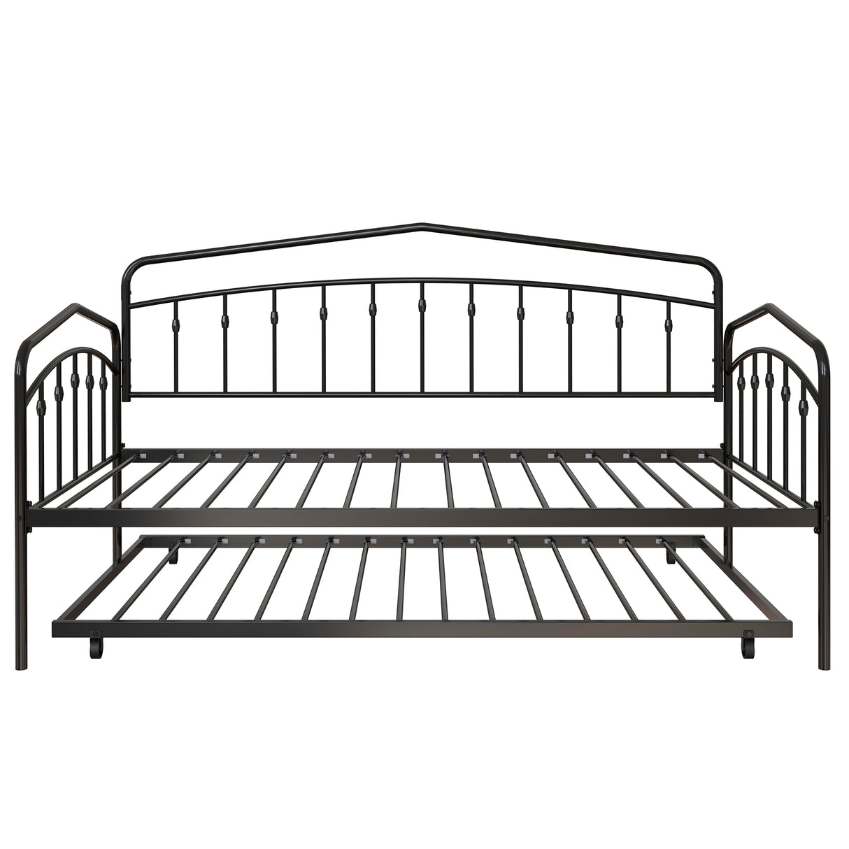 Twin Metal Daybed With Trundle Black Frame Set