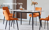 Modern Ceramic Tile Rectangular Dining Table With Metal Base - Omega Lifestyles