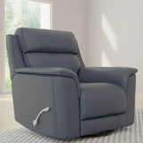 Manual Swivel Genuine Leather Glider Recliner Chair - Omega Lifestyles