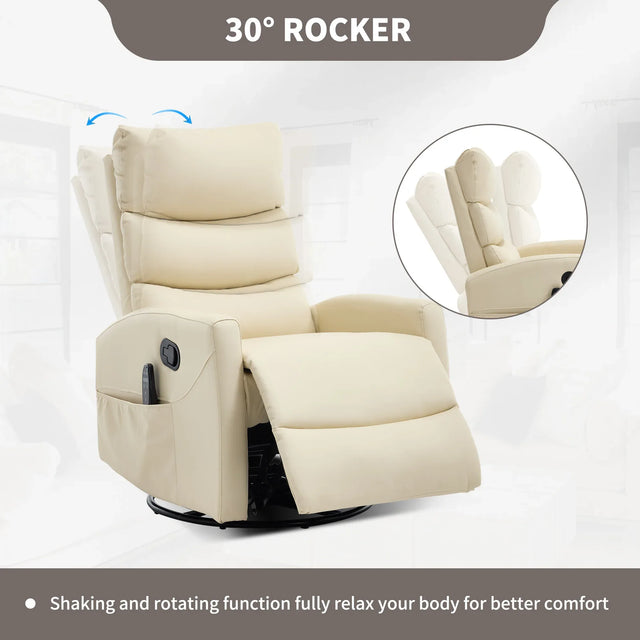 Heat Massage Recliner Chair With Swivel Rocker And Heating - Omega Lifestyles