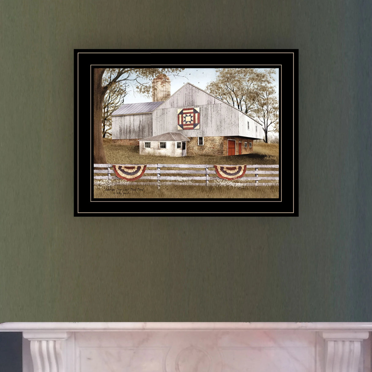 Framed Multicolor American Star Quilt Wall Art - Omega Lifestyles