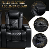 Top-Grain Nappa Ultra-Plush Power Recliner With RGB Lighting - Omega Lifestyles