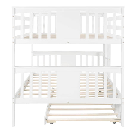 Full Over Full Solid Wood Bunk Bed With Trundle - Omega Lifestyles