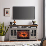 55-Inch Gray Wash Electric Fireplace Media Stand