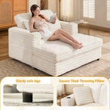 Oversized Soft Corduroy Lounge Chair With USB Ports - Omega Lifestyles