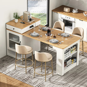 Extendable Dining Table Kitchen Island With Storage - Omega Lifestyles
