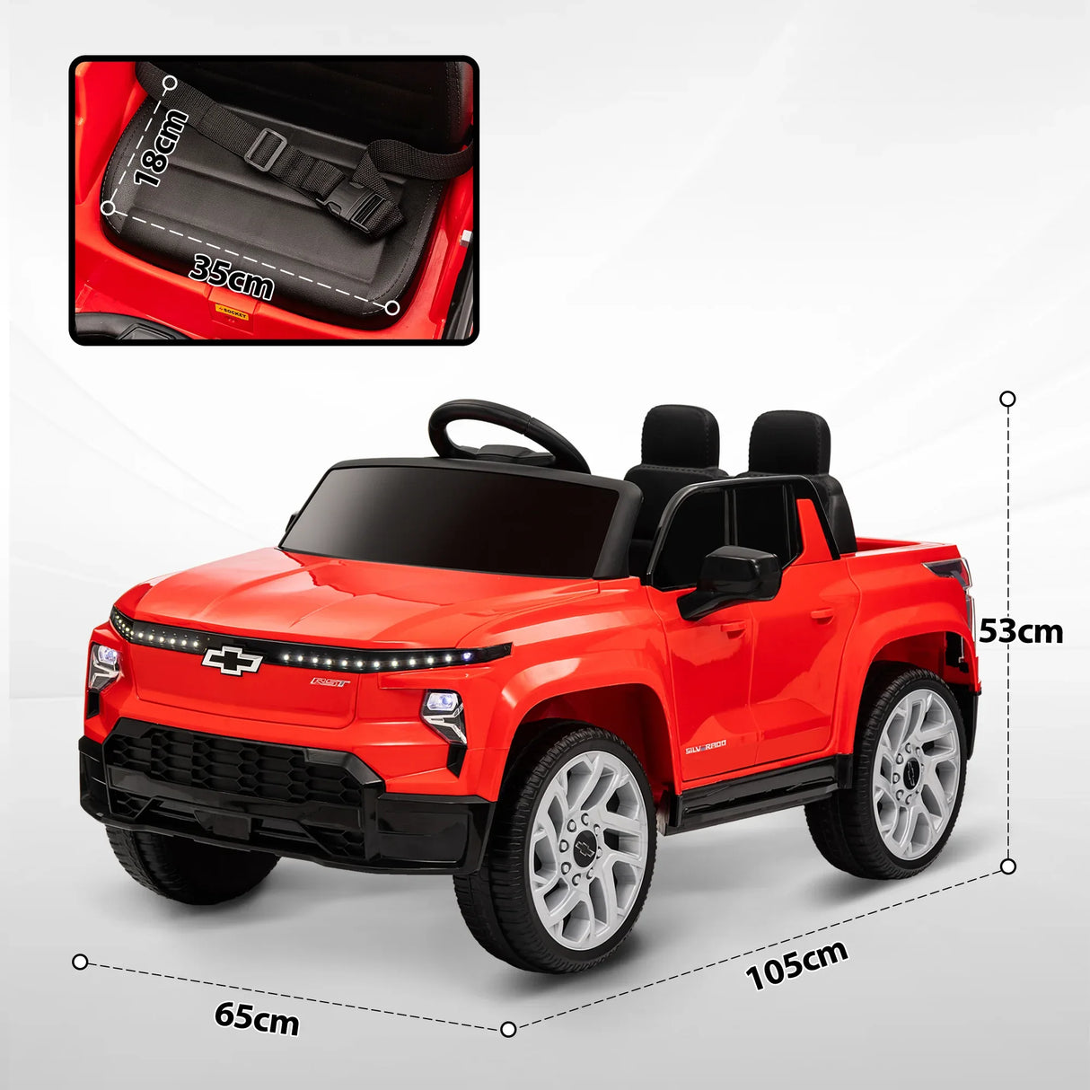 12V Licensed Chevrolet Silverado Kids Electric Ride-On Car - Omega Lifestyles