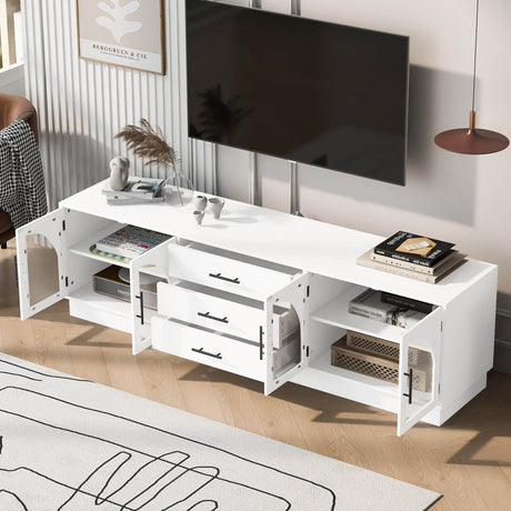 Modern Minimalist White MDF TV Stand With Storage - Sleep Galleria