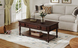 Retro Farmhouse Coffee Table With Drawer And Wheels - Sleep Galleria