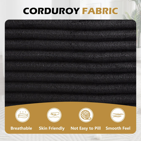 Oversized Corduroy Fabric Twin Sleeper Chaise Lounge Chair - Omega Lifestyles