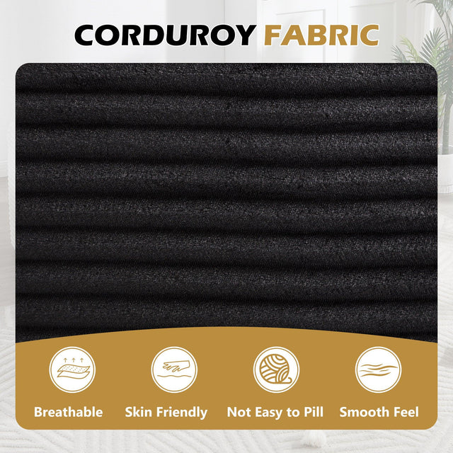 Oversized Corduroy Fabric Twin Sleeper Chaise Lounge Chair - Omega Lifestyles