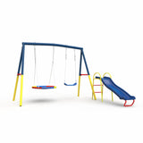 3-in-1 Heavy-Duty Steel Outdoor Kids Swing Set - Omega Lifestyles