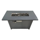 Modern Gray Steel 50000 BTU Outdoor Fire Pit Table