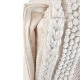 Woven Natural Fabric Square Pouf Accent Stool - Omega Lifestyles