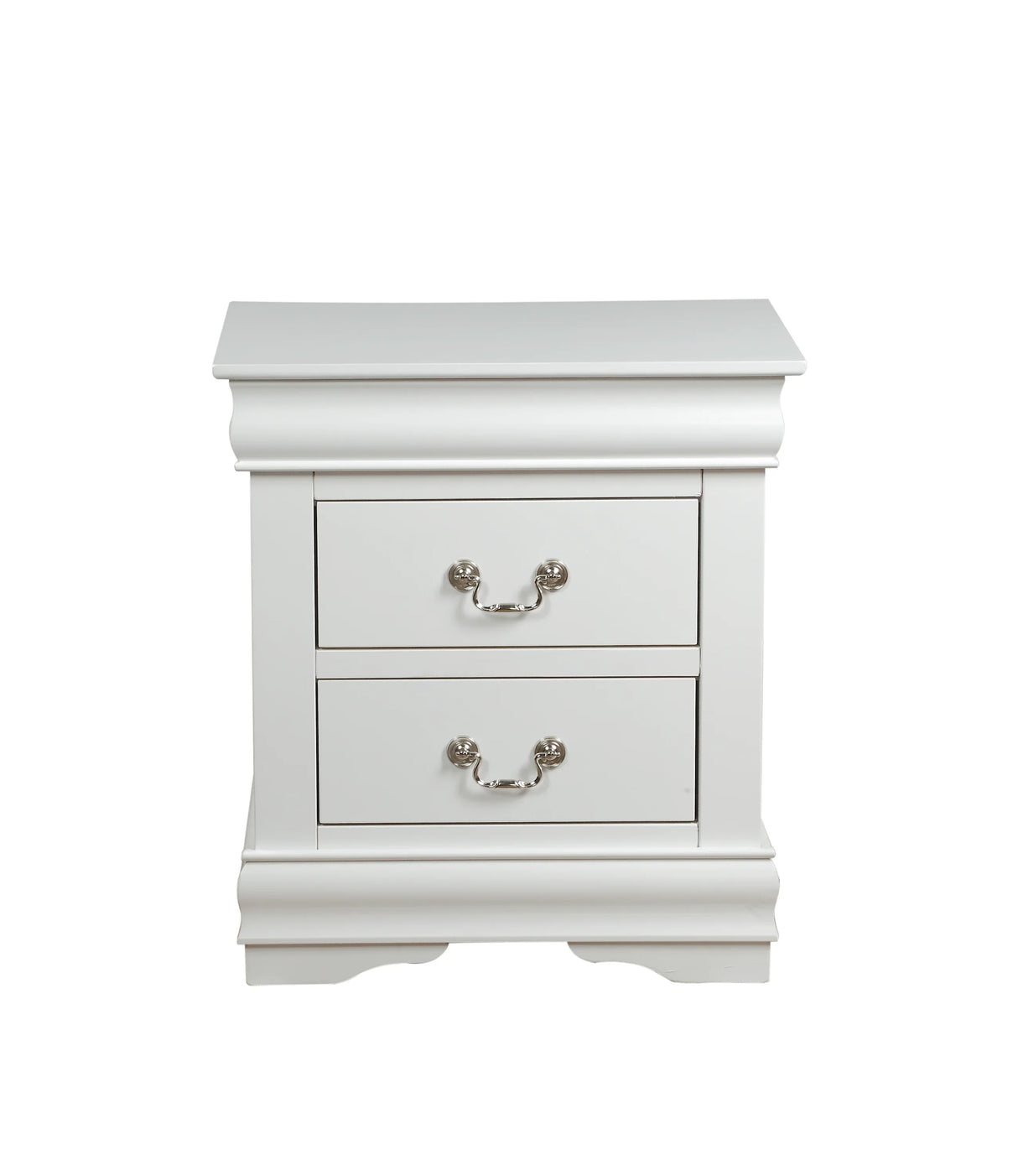 White Synthetic Wood Nightstand With Storage Drawers - Omega Lifestyles