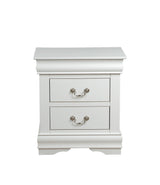 White Synthetic Wood Nightstand With Storage Drawers - Omega Lifestyles