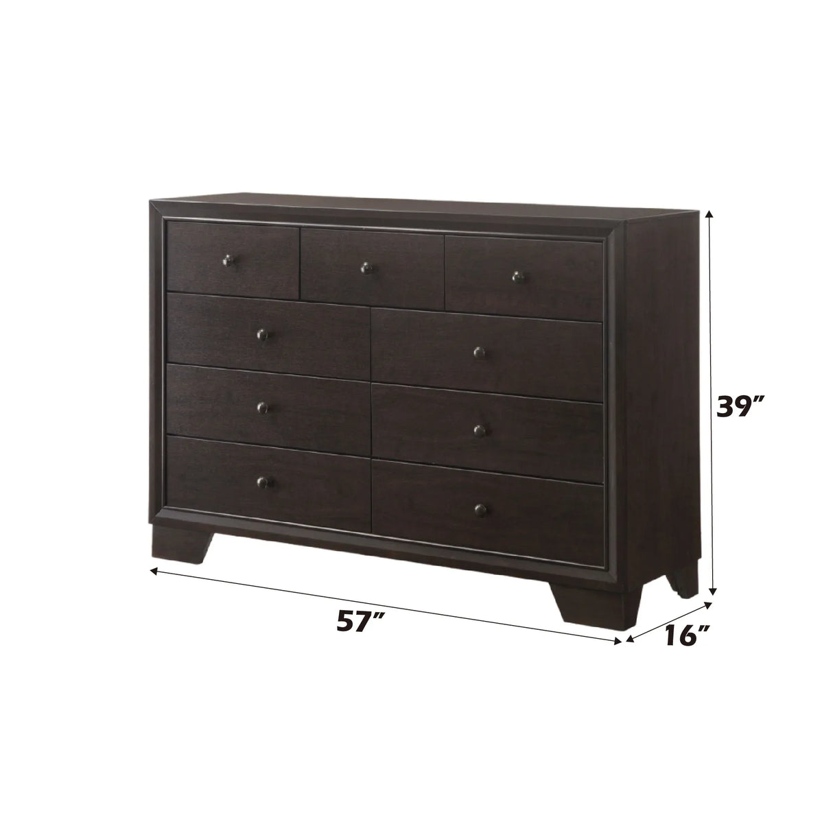 Espresso Synthetic Wood 6-Drawer Dresser Furniture - Omega Lifestyles